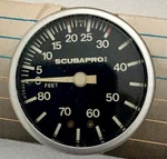 Scubapro Oil Filled Depth Gauge, Classic New .....made In Italy. Fixed Price $100.00.