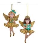 Aqua & Gold Resin Little Angel Fairy Ornament Set E1050 Turquoise. Fixed Price $33.60.