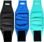 Paw Legend 3PK Male Dog Washable Premium Belly Band Wraps, Blue/aqua/black,. Fixed Price $6.22.