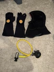 Oms Scuba Diving Equipment. Regulator, Hood And Gloves. Fixed Price $80.00.