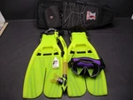 Oceanic Twin Jet Dive Flippers, Scubapro Mask & Xs Diving Cargo Bag. Fixed Price $229.77.