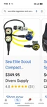 New Sea Elite Scout Complete Regulator Set Yoke 1ST, 2ND Stage & Octo Compact. Fixed Price $205.00.