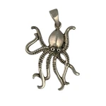Pendant Necklace Sterling Silver Ocean Marine Octopuses Hank 925. Fixed Price $40.00.