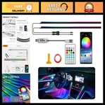 Usb Powered Rgb Car Led Ambient Lighting Kit, Flexible Neon Strip With Remote Ap. Fixed Price $47.99.