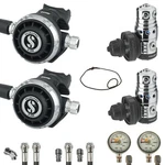 SF-1: Scubapro MK25 Evo G260 Sidemount Set Din Rubber Hoses Spg 45 White. Fixed Price $1900.54.