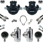 SF-1 Excellent: Apeks Xtx 50 Sidemount Set Din Imperial Fini Double Swivel Rubber. Fixed Price $1853.78.
