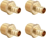 (pack Of 4) Pex 3/4 Inch Male Npt Adapter Brass Crimp Fittings, Astm. Fixed Price $25.99.