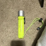 Shallow Yellow Underwater Scuba Diving Flashlight With Wrist Strap. Fixed Price $20.00.