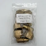 New! 5 Pack 3/4" Pex Female Fpt Brass Swivel Elbow Adapter - Aqua Plumb. Fixed Price $34.95.