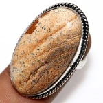 Picture Jasper 925 Silver Plated Ring Us 8 Daily Wear Jewelry Fashion Sale Jw. Fixed Price $6.99.