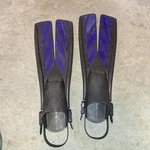 Atomic Aquatics Nature's Wing Blue Split Fins Scuba Diving Open Heel X-large Xl. Fixed Price $79.95.