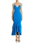 Aqua 253678 Tiered-flounce Hem Dress Azure Size 10. Fixed Price $157.50.