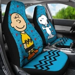 Snoopy Car Seat Covers Charlie Aqua Blue For Vehicles Breathable. Fixed Price $55.70.